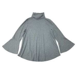 Anthropologie Postmark Liz Bell Sleeve Top Size Extra Small Gray Turtleneck XS